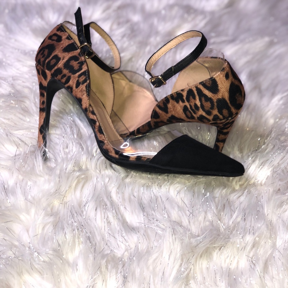 Julilee Size 10 Black/Leopard Pump Heels!!! - Picture 2 of 5